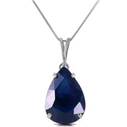 Genuine 4.65 ctw Sapphire Necklace Jewelry 14KT White Gold - REF-44N7R