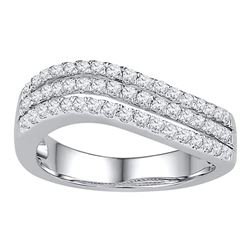 0.50 CTW Diamond Triple Row Ring 10KT White Gold - REF-52F4N