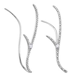 0.20 CTW Diamond Climber Earrings 10KT White Gold - REF-26W9K