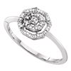 Image 1 : 0.03 CTW Diamond Octagon Cluster Ring 10KT White Gold - REF-7N4F