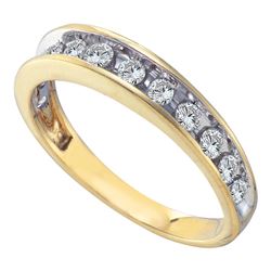 0.50 CTW Diamond Single Row Wedding Ring 14KT Yellow Gold - REF-37W5K