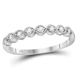 0.10 CTW Diamond Stackable Ring 10KT White Gold - REF-12K8W