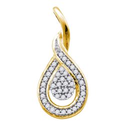 0.10 CTW Diamond Teardrop Pendant 10KT Yellow Gold - REF-13X4Y
