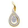 Image 1 : 0.10 CTW Diamond Teardrop Pendant 10KT Yellow Gold - REF-13X4Y