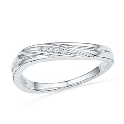 0.02 CTW Diamond Ring 10KT White Gold - REF-11X2Y