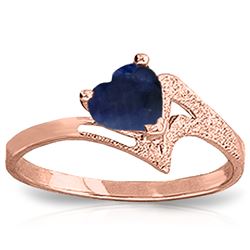 Genuine 1 ctw Sapphire Ring Jewelry 14KT Rose Gold - REF-43V2W