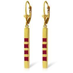 Genuine 0.70 ctw Ruby Earrings Jewelry 14KT Yellow Gold - REF-58X4M