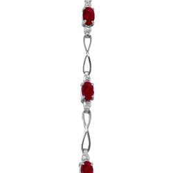 Genuine 1.16 ctw Ruby & Diamond Bracelet Jewelry 14KT White Gold - REF-66A3K