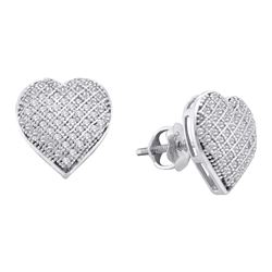 0.33 CTW Diamond Heart Earrings 10KT White Gold - REF-24Y2X