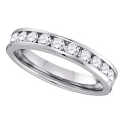 0.75 CTW Diamond 4mm Wedding Ring 14KT White Gold - REF-86N2F