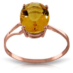 Genuine 2.2 ctw Citrine Ring Jewelry 14KT Rose Gold - REF-27Y8F