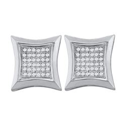 0.23 CTW Diamond Square Kite Cluster Earrings 10KT White Gold - REF-25K4W