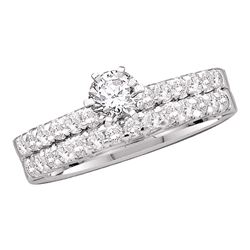 1 CTW Diamond Solitaire Bridal Engagement Ring 14KT White Gold - REF-149W9K