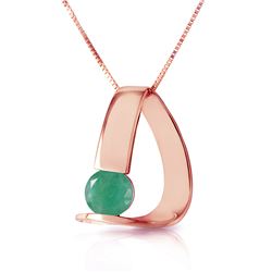 Genuine 1.65 ctw Emerald Necklace Jewelry 14KT Rose Gold - REF-32Z8N