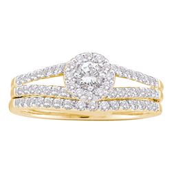 0.63 CTW Diamond Split-shank Bridal Engagement Ring 14KT Yellow Gold - REF-67X4Y