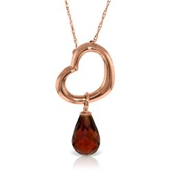 Genuine 2.25 ctw Garnet Necklace Jewelry 14KT Rose Gold - REF-27A4K