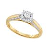 Image 1 : 0.10 CTW Diamond Solitaire Bridal Engagement Ring 10KT Yellow Gold - REF-18Y2X