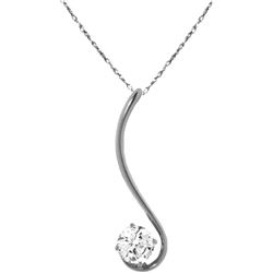 Genuine 0.50 ctw Diamond Anniversary Necklace Jewelry 14KT White Gold - REF-137N9R