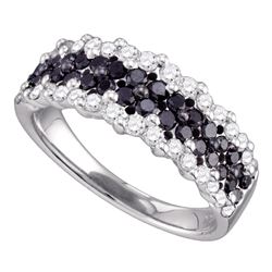 1.1 CTW Black Color Diamond Ring 10KT White Gold - REF-58K4W