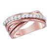 Image 1 : 0.42 CTW Diamond Crossover Ring 14KT Rose Gold - REF-57F2N