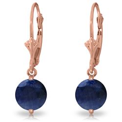 Genuine 3.3 ctw Sapphire Earrings Jewelry 14KT Rose Gold - REF-45K7V