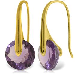 Genuine 11.50 ctw Amethyst Earrings Jewelry 14KT Yellow Gold - REF-74K6V