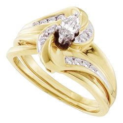 0.24 CTW Marquise Diamond Bridal Engagement Ring 10KT Yellow Gold - REF-37K5W