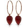 Image 1 : Genuine 26.1 ctw Ruby Earrings Jewelry 14KT Rose Gold - REF-36P9H