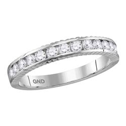 0.50 CTW Diamond Wedding Anniversary Ring 14KT White Gold - REF-44F9N