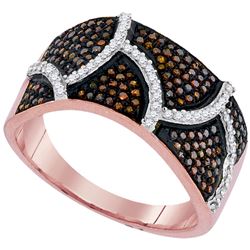 0.50 CTW Red Color Diamond Abstract Ring 10KT Rose Gold - REF-64W4K
