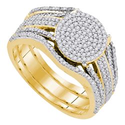 0.40 CTW Diamond Cluster Bridal Engagement Ring 10KT Yellow Gold - REF-50W9K