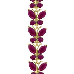 Genuine 16.5 ctw Ruby Bracelet Jewelry 14KT White Gold - REF-221W3Y