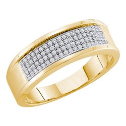 0.25 CTW Mens Diamond Wedding Ring 10KT Yellow Gold - REF-30Y2X