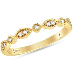 0.10 CTW Diamond Stackable Ring 14KT Yellow Gold - REF-22H4M