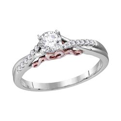 0.46 CTW Diamond Solitaire Bridal Engagement Ring 14KT White Gold - REF-120M2H
