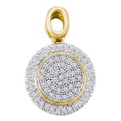 0.25 CTW Diamond Circle Cluster Pendant 10KT Yellow Gold - REF-22H4M