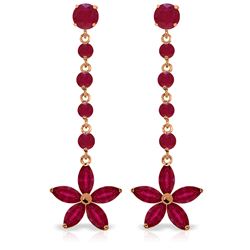 Genuine 4.8 ctw Ruby Earrings Jewelry 14KT Rose Gold - REF-69A6K
