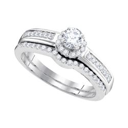 0.50 CTW Diamond Bridal Wedding Engagement Ring 10KT White Gold - REF-46N4F