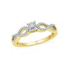 Image 1 : 0.16 CTW Diamond Solitaire Promise Bridal Ring 10KT Yellow Gold - REF-19M4H