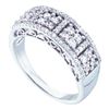 Image 1 : 0.51 CTW Diamond Symmetrical Cluster Ring 14KT White Gold - REF-52X4Y