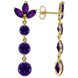 Genuine 8.7 ctw Amethyst Earrings Jewelry 14KT White Gold - REF-53W6Y