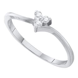 0.05 CTW Diamond Heart Love Promise Bridal Ring 10KT White Gold - REF-8Y9X