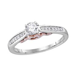 0.34 CTW Diamond Solitaire Bridal Engagement Ring 14KT White Gold - REF-67M4H