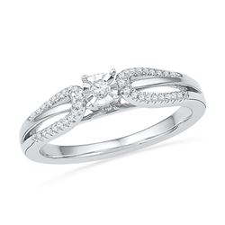 0.16 CTW Diamond Solitaire Bridal Engagement Ring 10KT White Gold - REF-22H4M