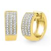 Image 1 : 0.25 CTW Diamond Triple Row Huggie Hoop Earrings 10KT Yellow Gold - REF-37Y5X