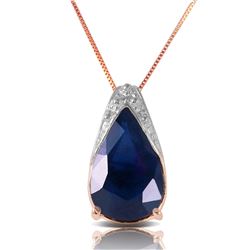 Genuine 4.65 ctw Sapphire Necklace Jewelry 14KT Rose Gold - REF-44X7M