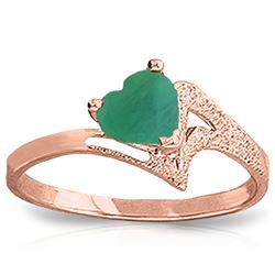 Genuine 1 ctw Emerald Ring Jewelry 14KT Rose Gold - REF-43A2K