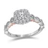 Image 1 : 0.77 CTW Diamond Solitaire Bellina Bridal Engagement Ring 14KT Two-tone Gold - REF-112M5H
