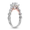 Image 2 : 0.77 CTW Diamond Solitaire Bellina Bridal Engagement Ring 14KT Two-tone Gold - REF-112M5H