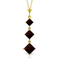 Genuine 2.4 ctw Garnet Necklace Jewelry 14KT Yellow Gold - REF-29X7M